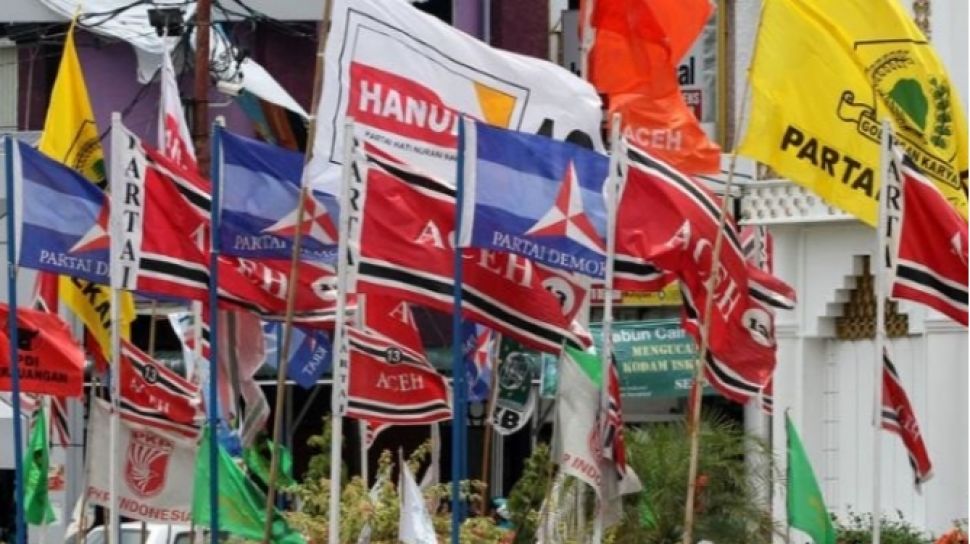 Bendera partai politik yang ada di Indonesia (Foto Suara dot com)